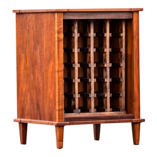 Mid-Century Modern Walnut Wine Rack For Sale