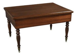 Louis Philippe Style Rolling Coffee Table in Mahogany, Late 19th Century