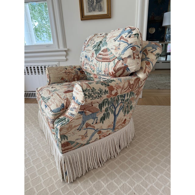 Textile Pair of Century Furniture Swivel Chairs For Sale - Image 7 of 10