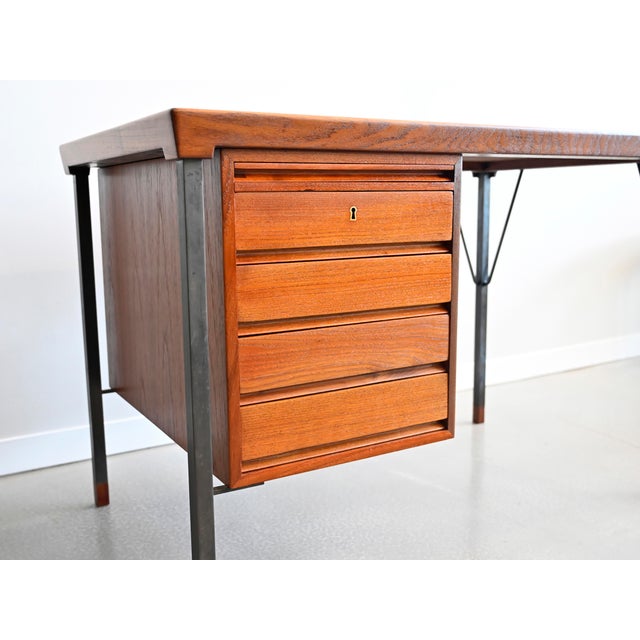 Vintage Teak Writing Desk by Peter Hvidt for John Stuart For Sale - Image 9 of 10