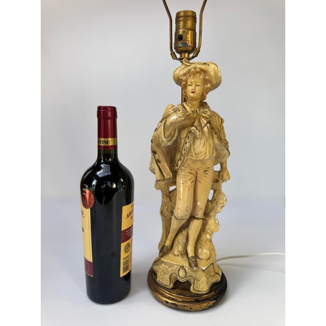 Vintage Claridge Shops Chalkware Gentleman Figural Table Lamp For Sale - Image 18 of 18
