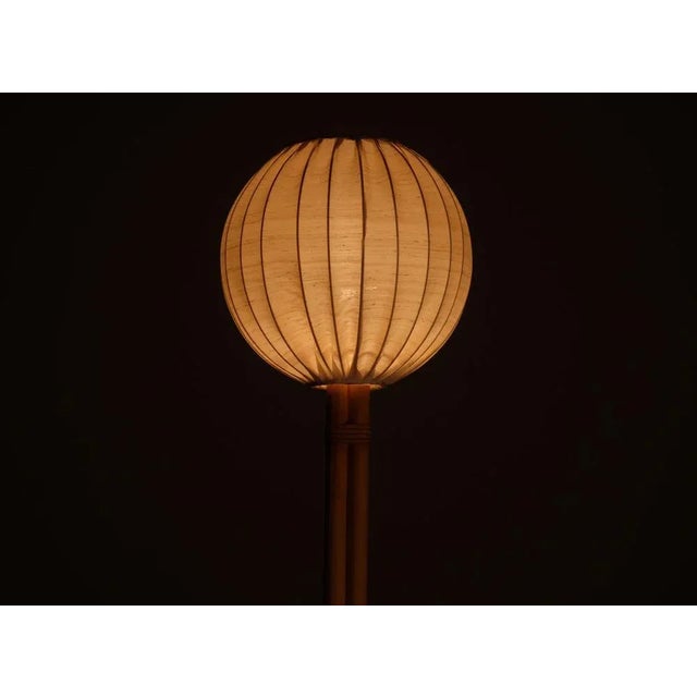 1970s Model G-105 Floor Lamp in Bamboo attributed to Bergboms, Sweden, 1970s For Sale - Image 5 of 11