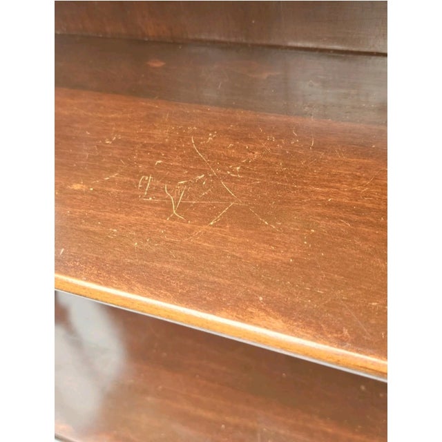 Small Narrow Mahogany Chippendale Bookcase W/ Pierced‑Side Shelves 1940s For Sale - Image 13 of 18