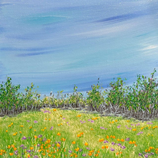 A Walk in the Park Acrylic Painting 8" X 8" Unframed Nature Themed Wall Art For Sale - Image 6 of 7