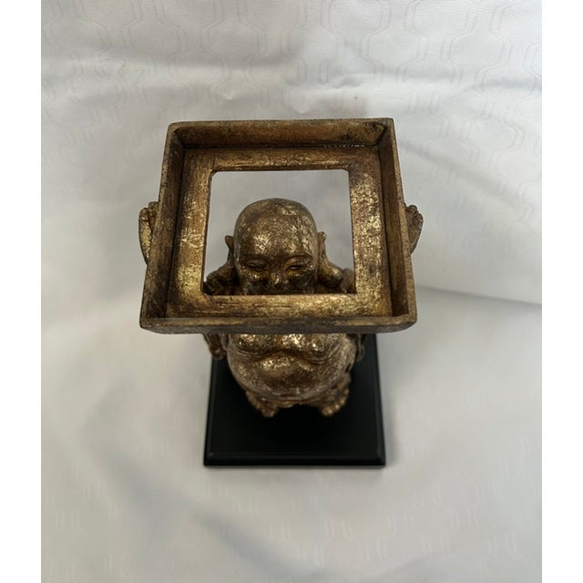1990s Laughing Buddha With Glass Vessel For Sale - Image 5 of 9
