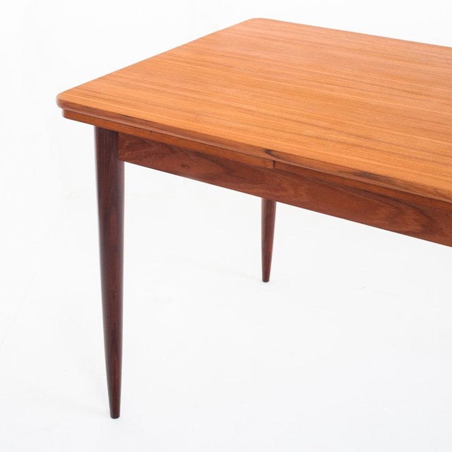 Scandinavian Style Teak Dining Table with Extensions, France, 1960s For Sale - Image 4 of 15