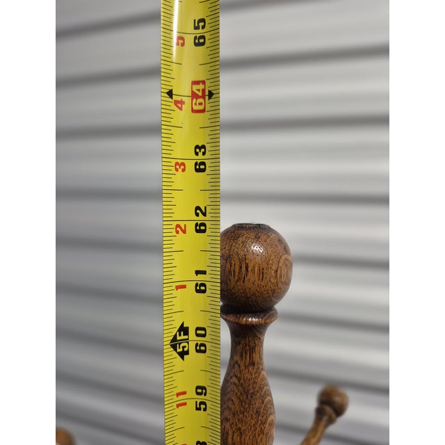 Victorian Antique Oak Coat Rack For Sale - Image 3 of 3