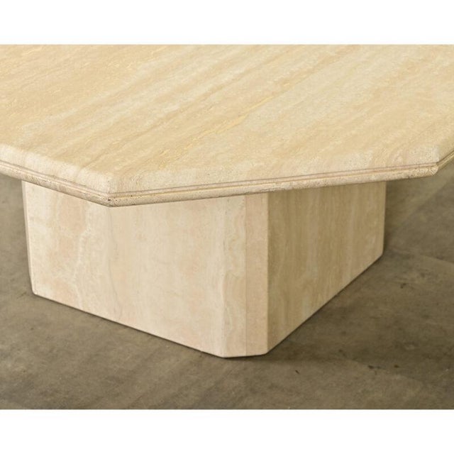 French Vintage Octagonal Travertine Coffee Table For Sale - Image 11 of 12