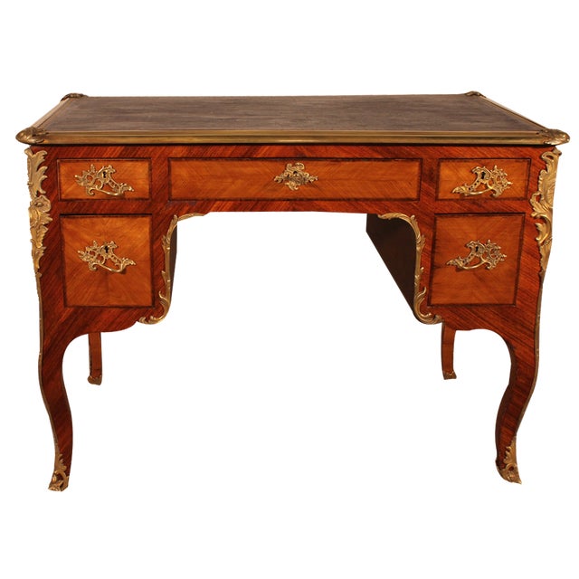 Small Louis XV Style Double-Sided Writing Table in Rosewood, 19th Century For Sale