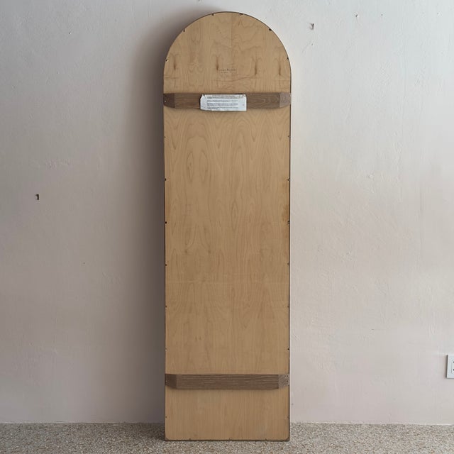 Tan Elegant Arched White Oak Euclid Floor Mirror by Coolican & Company For Sale - Image 8 of 13