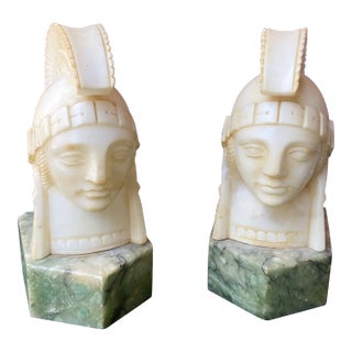 1970s Marble Roman Soldier Bookends - a Pair For Sale
