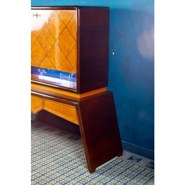 Mid-Century Italian Bar Cabinet attributed to Osvaldo Borsani by Osvaldo Borsani, 1940s For Sale - Image 8 of 17