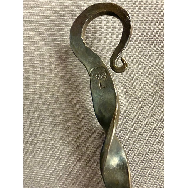 1980s Copper Kitchen Utensil Set With Twisted Iron Handles For Sale In Palm Springs - Image 6 of 12