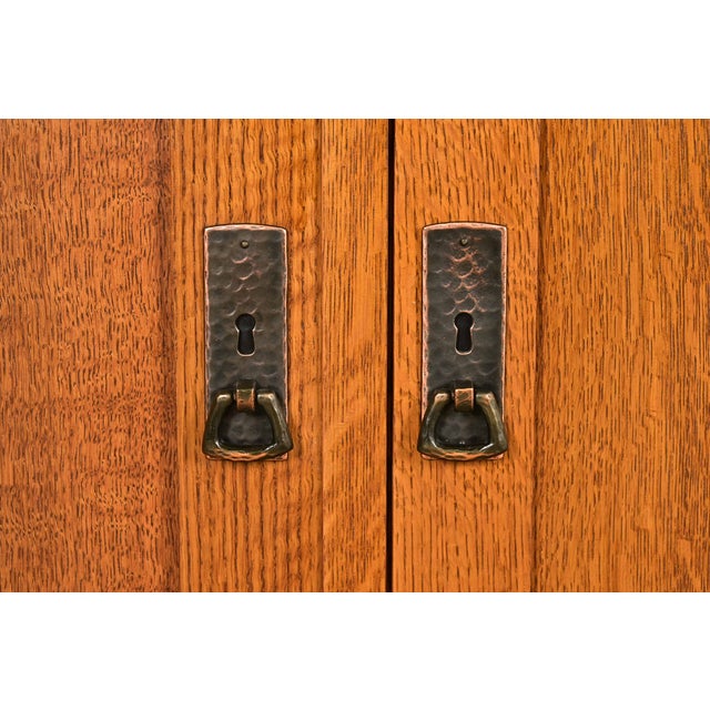 L. & J. G. Stickley Mission Oak Arts & Crafts Sideboard or Bar Cabinet For Sale - Image 9 of 18