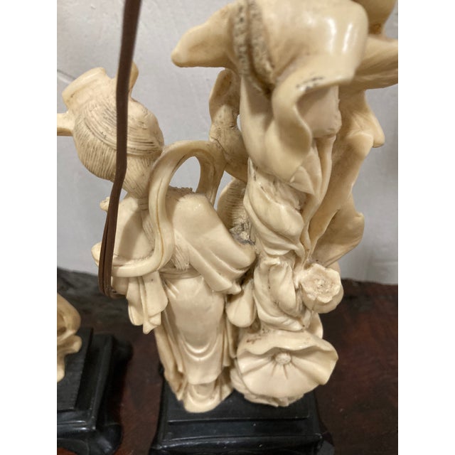 Mid-20th Century Japonisme Figural Geisha Lamps by A. Santini, Italy - a Pair For Sale - Image 4 of 9