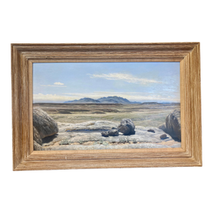 Vintage Late 50s Framed Landscape Painting on Canvas by Constance Richardson