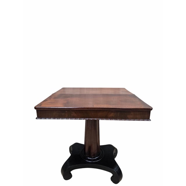 Antique American Empire Flame Mahogany Flip-Top Game Table For Sale - Image 9 of 10