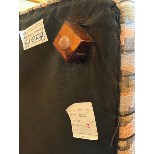 Peach Ultra Comfy 3 Piece Set Beacon Hill Custom Oversized Lounge Club Chairs With Coordinated Pillows Matching Upholstered Ottoman For Sale - Image 8 of 14