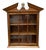 Vintage Solid Wood Hanging Wall Cabinet / Curio & Brass Eagle Finial For Sale