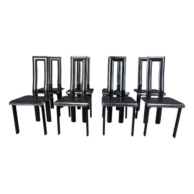 Italian Model Regia Dining Chairs by Antonello Mosca for Ycami, 1980s, Set of 8 For Sale