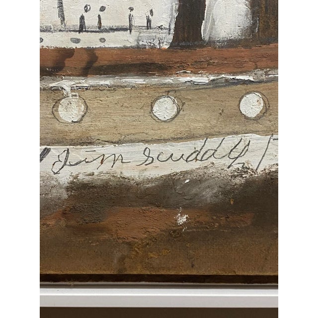 Brown Jimmy Lee Sudduth Folk Art Painting Steam Ship For Sale - Image 8 of 12