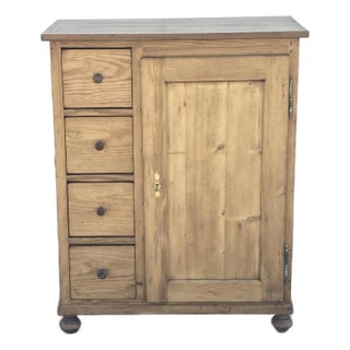 1900-1909 Pine Four Drawer Czech Bread Cupboard For Sale