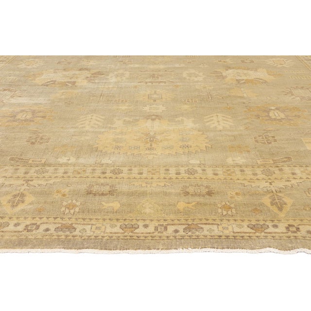 Vintage Modern Earth-Tone Oushak Rug - 11'11 X 14'07 For Sale - Image 4 of 9