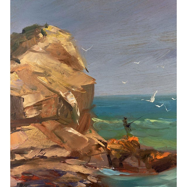 2020s Oil Painting Seashore With a Boat Yuriy Suprunchuk For Sale - Image 5 of 10