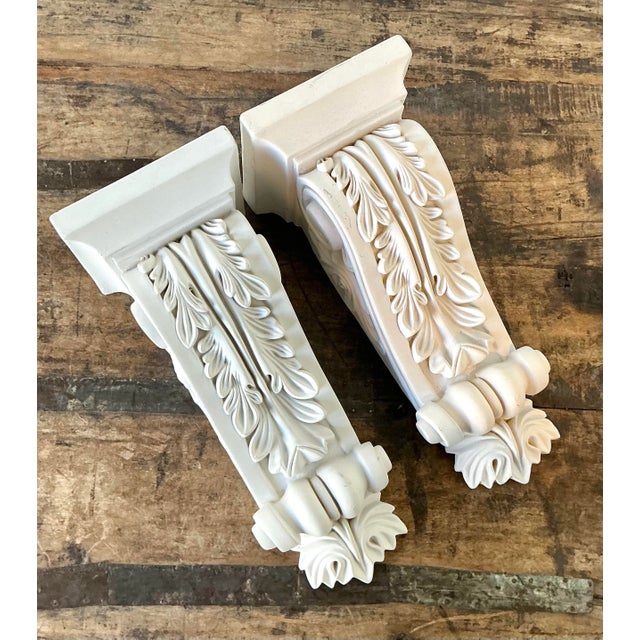 Vintage Cast Resin Baroque Brackets - A Pair For Sale In West Palm - Image 6 of 12