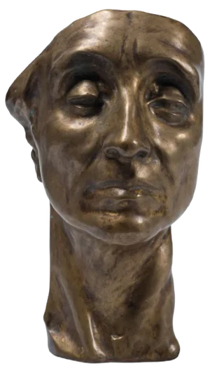Head of Man - Original Bronze Sculpture by Amedeo Bocchi - 1920s 1920s