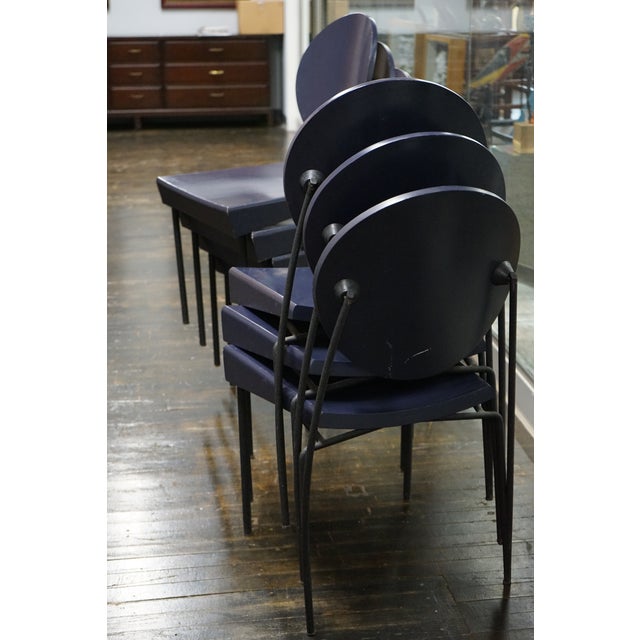 Set of 7 Dakota Jackson Memphis Style Vik-Ter Chairs in Eggplant For Sale - Image 16 of 16