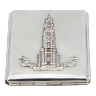 Silver Cigarette Case with Reliefs of the Clérigos Tower For Sale
