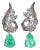 GIA Natural 23.23CTS VS F Diamond Colombian Emerald 18K Gold 900 Platinum 2-IN-1 Cluster Dangle Earrings, A Pair For Sale