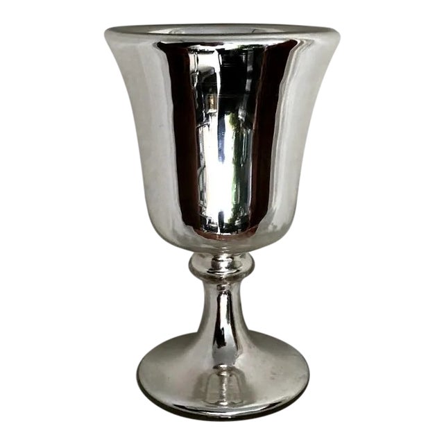 Mercury Glass Footed Cup For Sale