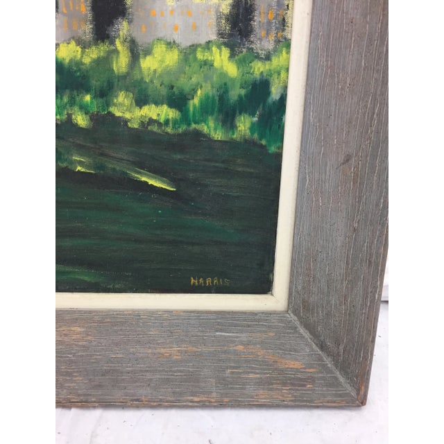 Framed & Signed City Scape Oil on Canvas Painting For Sale - Image 4 of 8