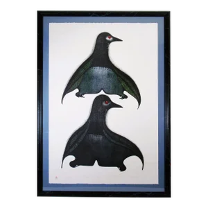 Pitaloosie Saila, Young Loons, Very large original color lithograph, 1990