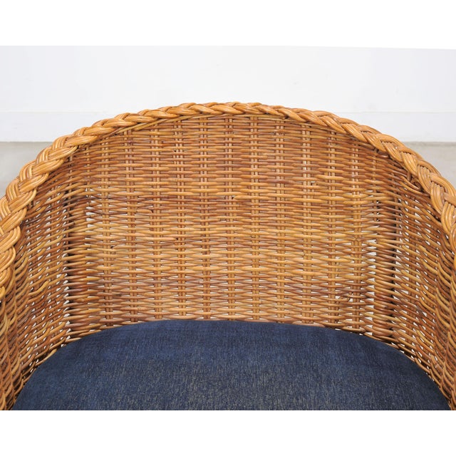 Set of Three Bielecky Brothers Rattan and Wicker Lounge Chairs For Sale - Image 9 of 18