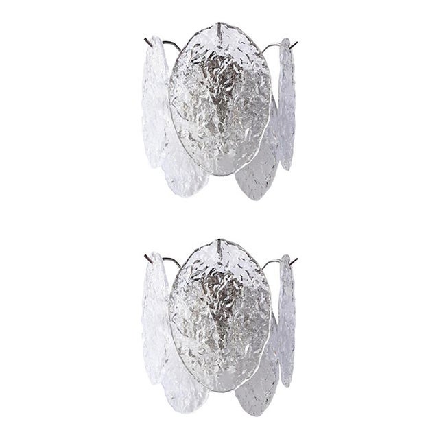 Gray Nuvoletta Murano Style Glass Disc Wall Sconces by Simoeng, Set of 2 For Sale - Image 8 of 8