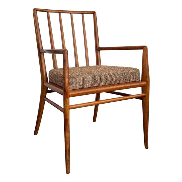 1950s Mid-Century Modern Walnut Armchair by t.h. Robsjohn-Gibbings for Widdicomb For Sale