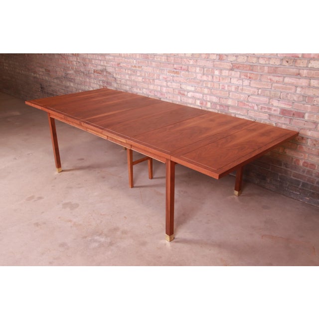 Harvey Probber Style Mid-Century Modern Walnut Extension Dining Table, Newly Refinished For Sale - Image 13 of 13