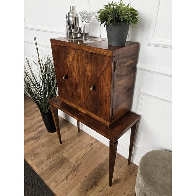 Metal Vintage Italian Walnut Bar Cabinet, 1950s For Sale - Image 7 of 11