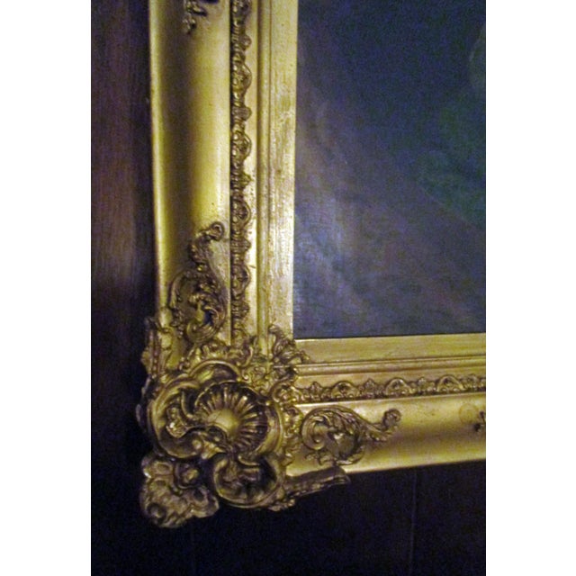 Black 18th Century English Titled Lady with Coat of Arms Framed Oil Portrait Painting For Sale - Image 8 of 13