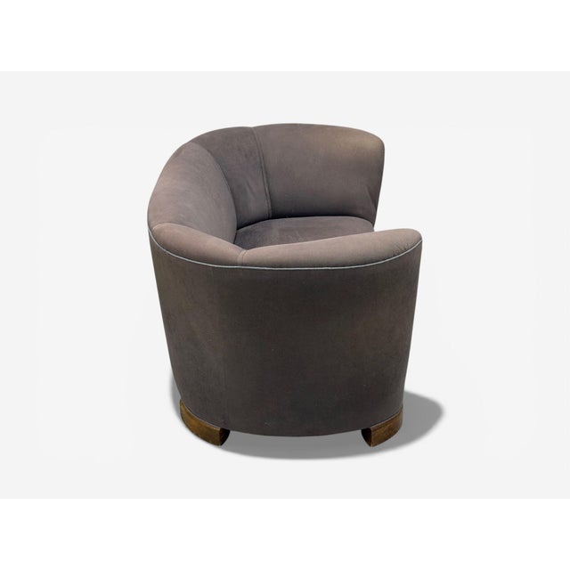 Gray Danish Modern, Banana Sofa, Stained Beech, Fabric, Denmark, 1930s For Sale - Image 8 of 10