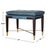 Glam tapered legs are capped with dazzling gold finished metal feet. A removable tufted blue top grain leather seat...