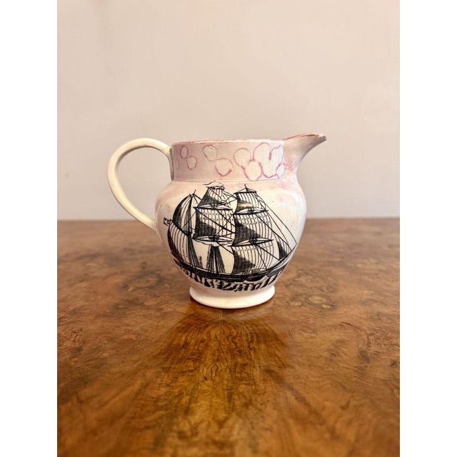 Mid 19th Century Antique Victorian Sunderland Lustre Jug, 1860 For Sale - Image 5 of 5