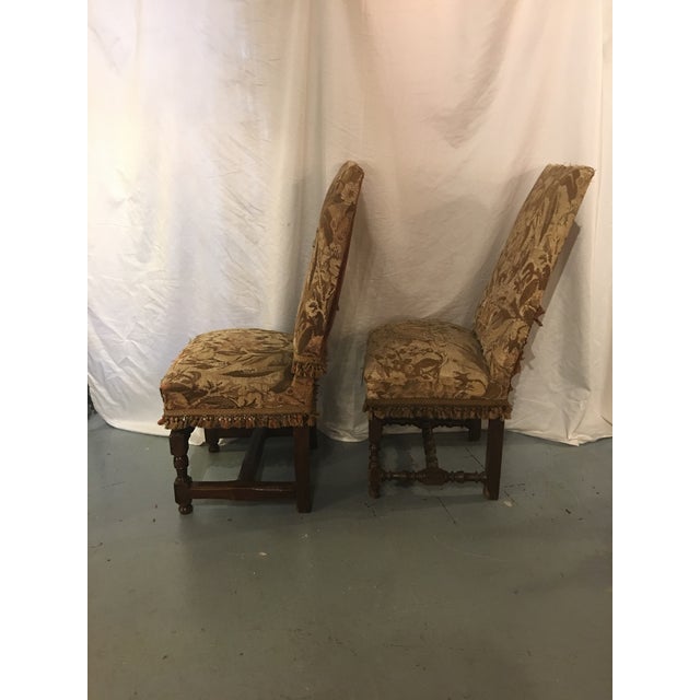 Antique Louis XVIII Period Side Chairs With 19th Century Upholstery - a Pair For Sale - Image 4 of 8