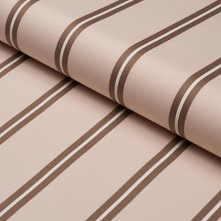 Schumacher Briony Stripe Fabric In Cameo For Sale