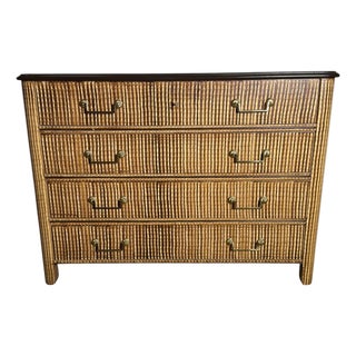Baker Furniture Faux-Painted Bamboo Chest of Drawers For Sale