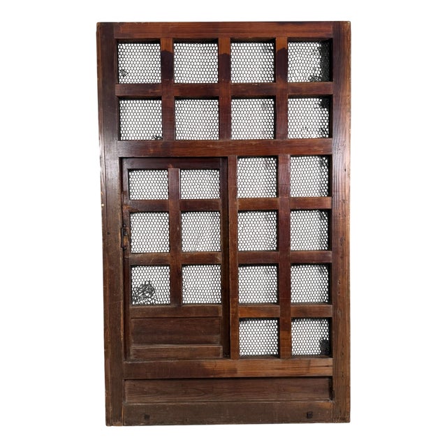 Antique Japanese Architectural Sliding Door Wall Panel, 1890s For Sale