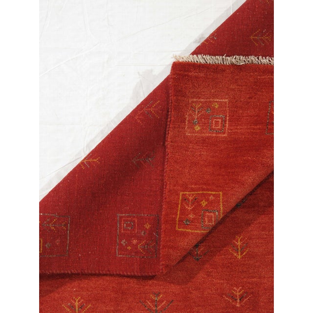 Vintage Hand-Knotted Persian Gabbeh Rug 3'11" X 6'0" For Sale - Image 4 of 4